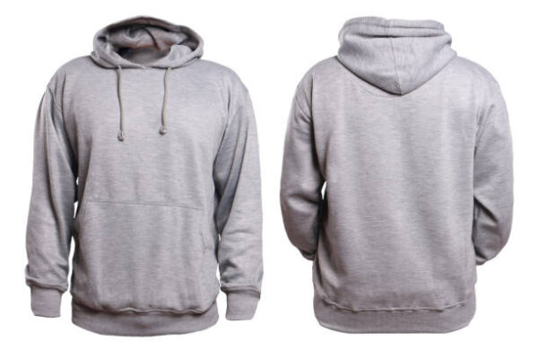 uZ3eRQ9mtA Blank sweatshirt mock up, front, and back view, isolated on white. Plain gray hoodie mockup. Hoody design presentation. Jumper for print. Blank clothes sweat shirt sweater